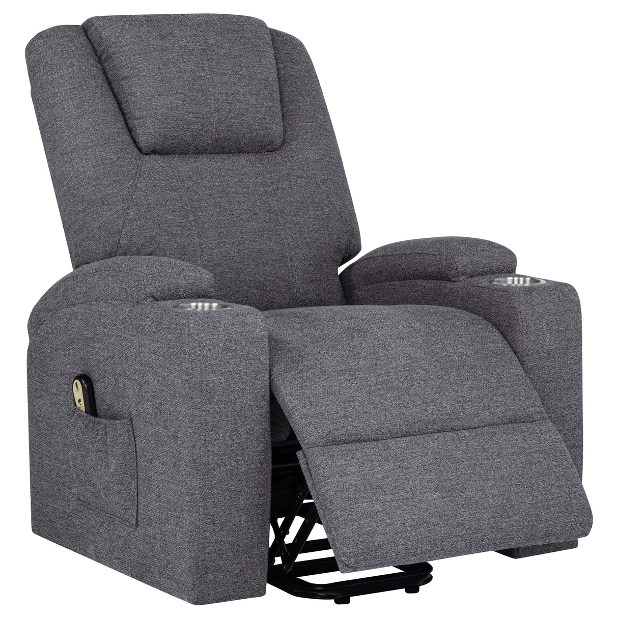 Louie Gray Chenille Upholstered Power Lift Massage Chair by Coaster at Eve Furniture