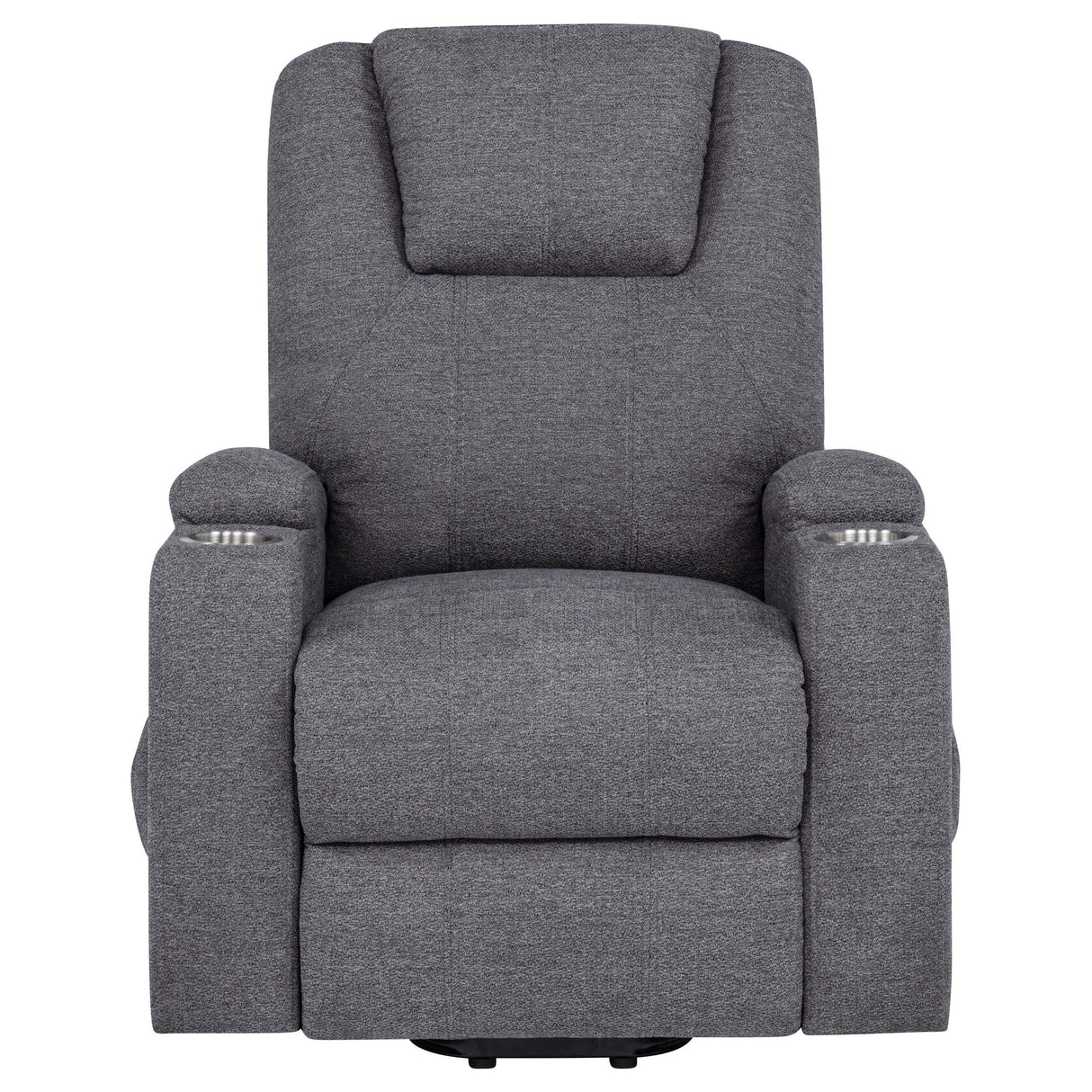 Louie Gray Chenille Upholstered Power Lift Massage Chair by Coaster at Eve Furniture