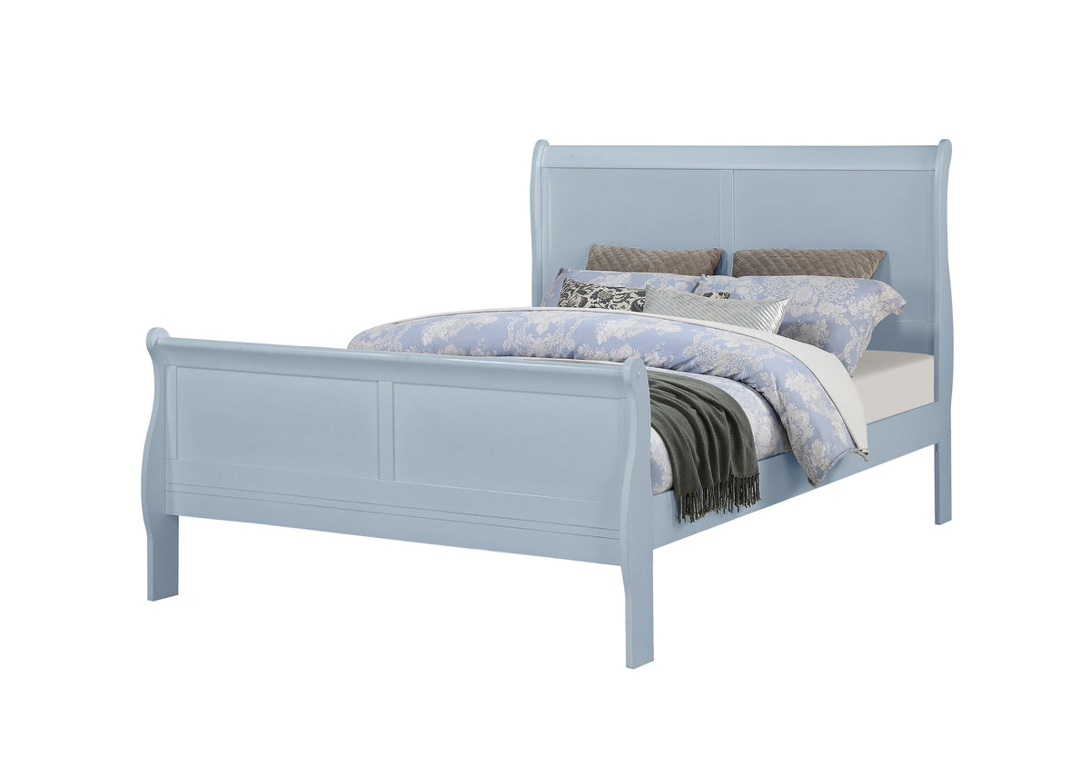 Louis Philip Blue Sleigh Youth Bedroom Set by Crown Mark at Eve Furniture
