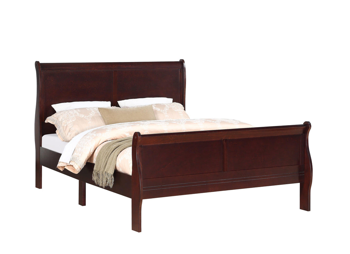 Louis Philip Cherry Twin Sleigh Bed by Crown Mark at Eve Furniture