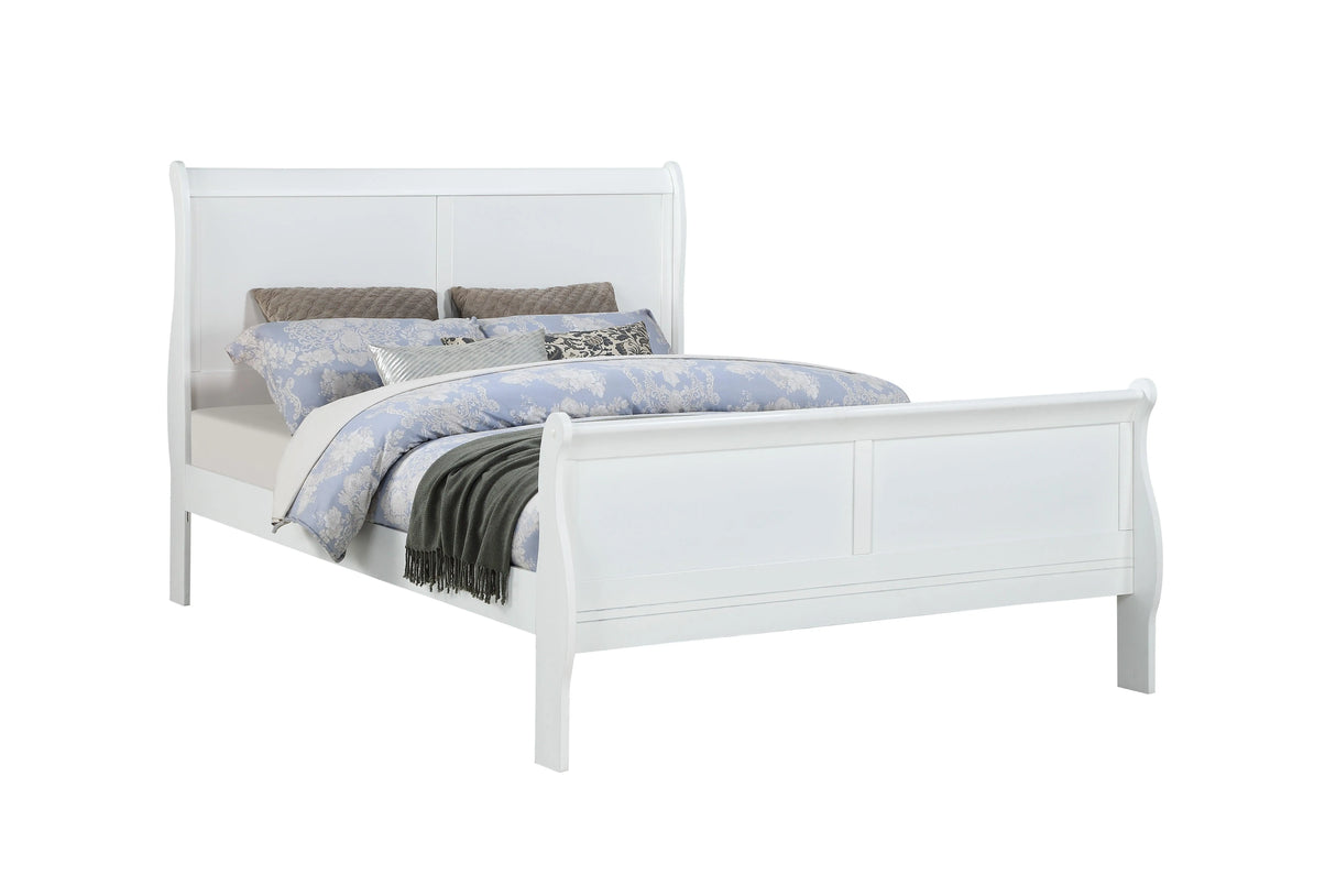 Louis Philip White Queen Sleigh Bed by Crown Mark at Eve Furniture