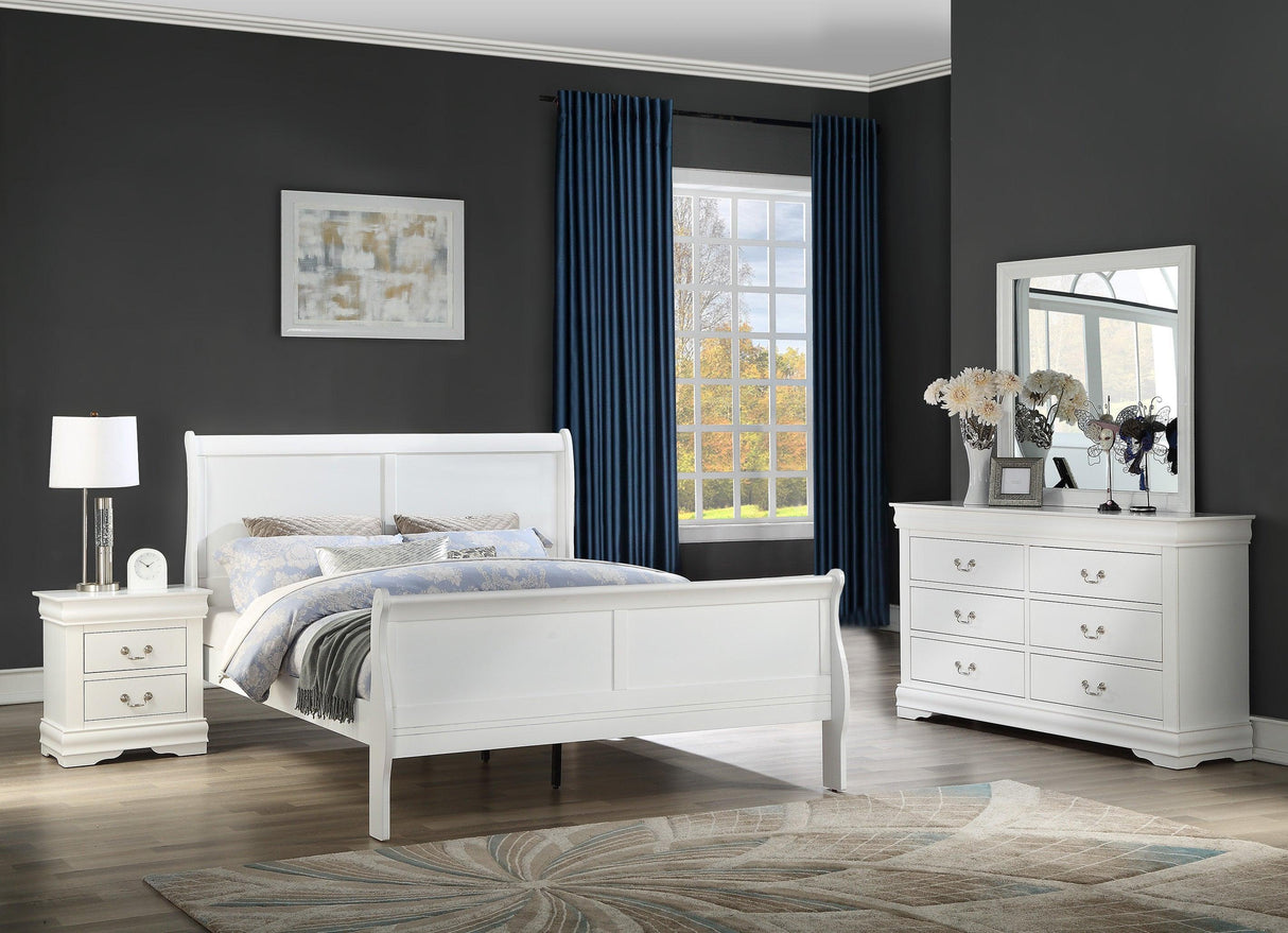 Louis Philip White Sleigh Bedroom Set by Crown Mark at Eve Furniture