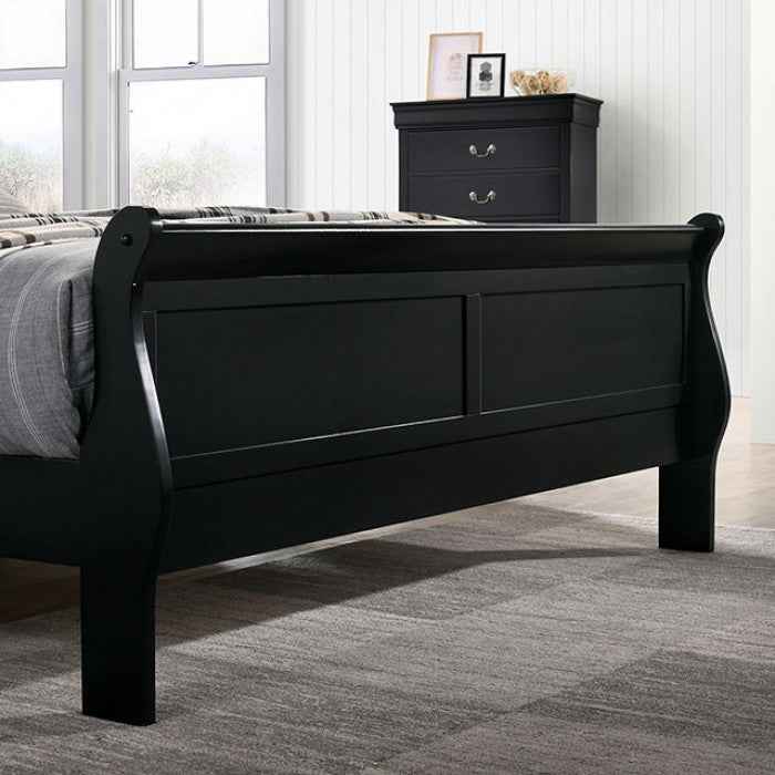 Louis Philippe Black 5-Piece Queen Bedroom Set by Furniture of America at Eve Furniture