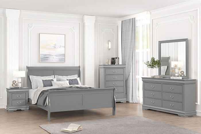 Louis Philippe Gray 5-Piece Queen Bedroom Set by Furniture of America at Eve Furniture