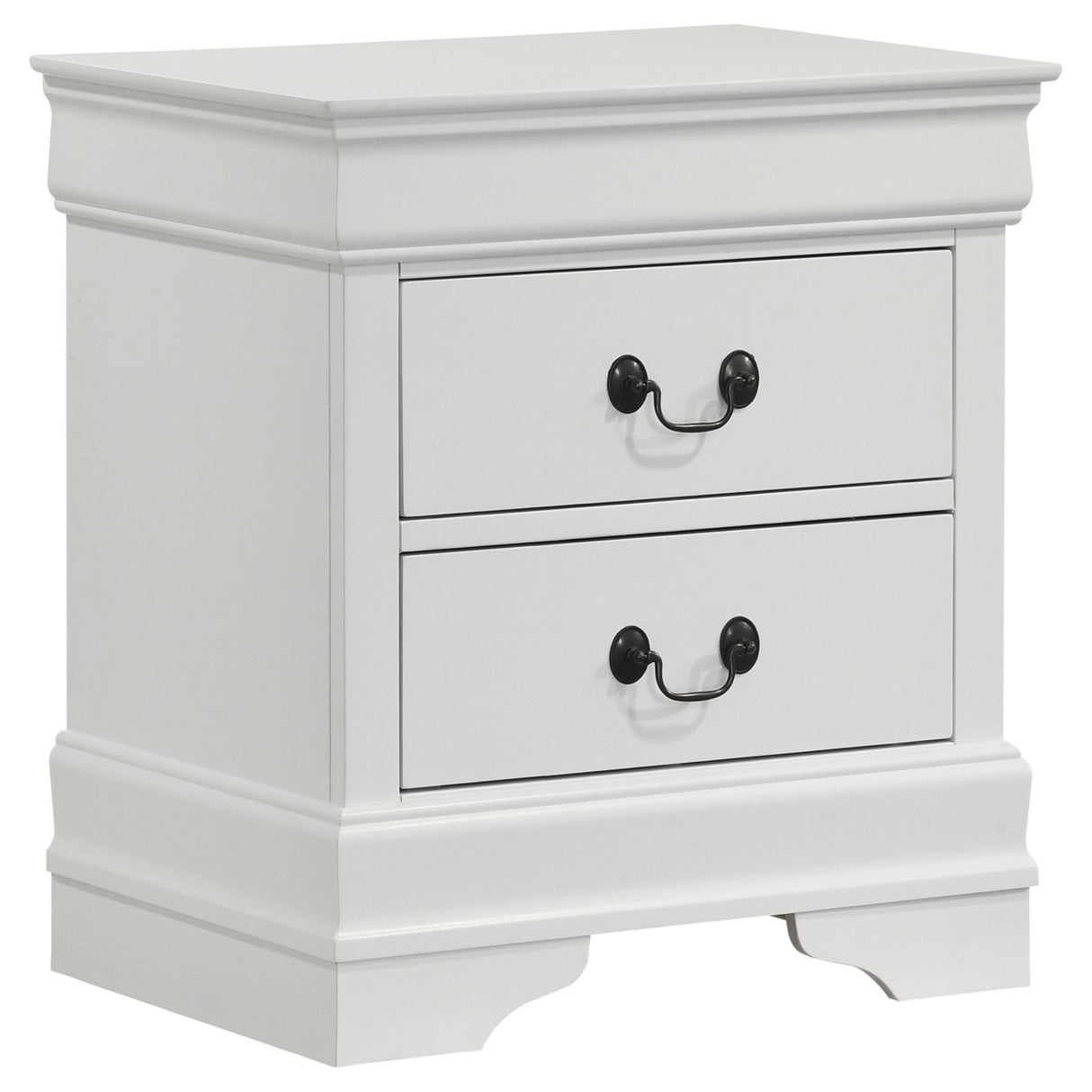 Louis Philippe White 2-drawer Nightstand Bedside Table by Coaster at Eve Furniture