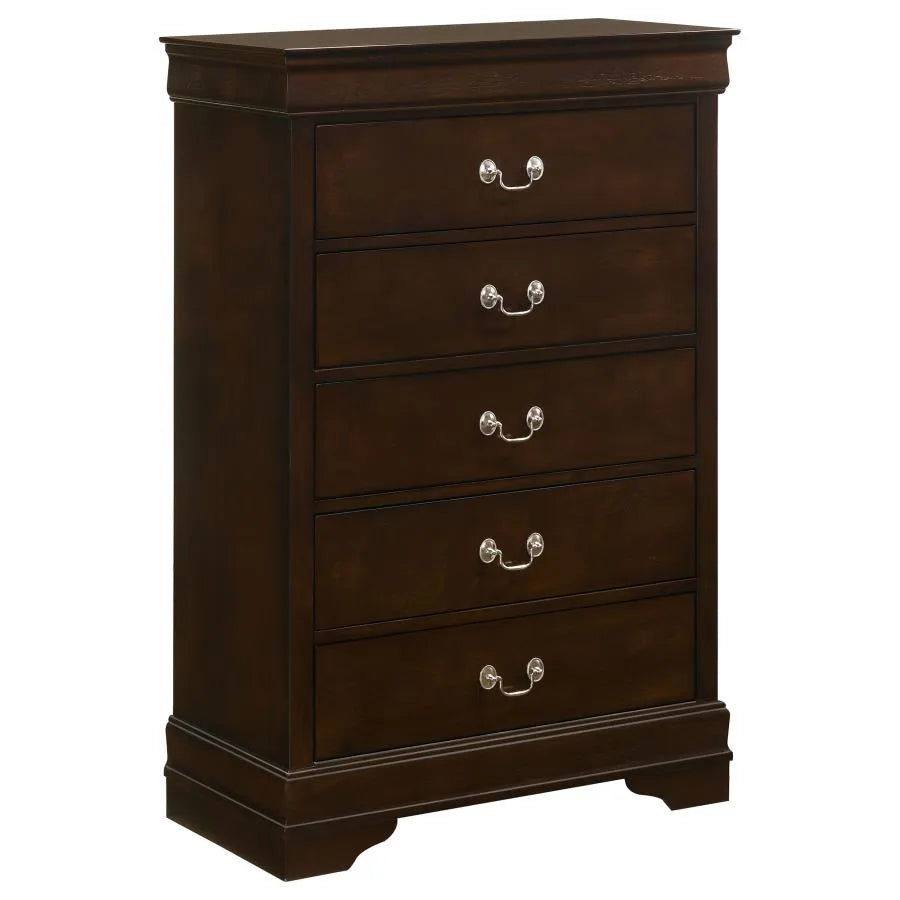 Louis Philippe White 5-Piece King Panel Bedroom Set with High Headboard by Coaster at Eve Furniture