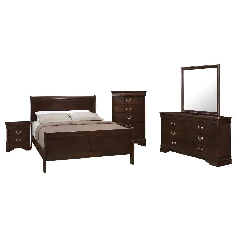 Louis Philippe White 5-Piece Queen Panel Bedroom Set with High Headboard by Coaster at Eve Furniture