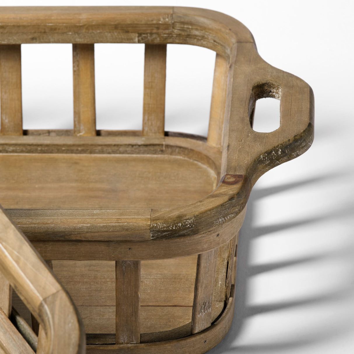 Louis Set of 2 Natural Wood Slated Nesting Trays by Mercana at Eve Furniture