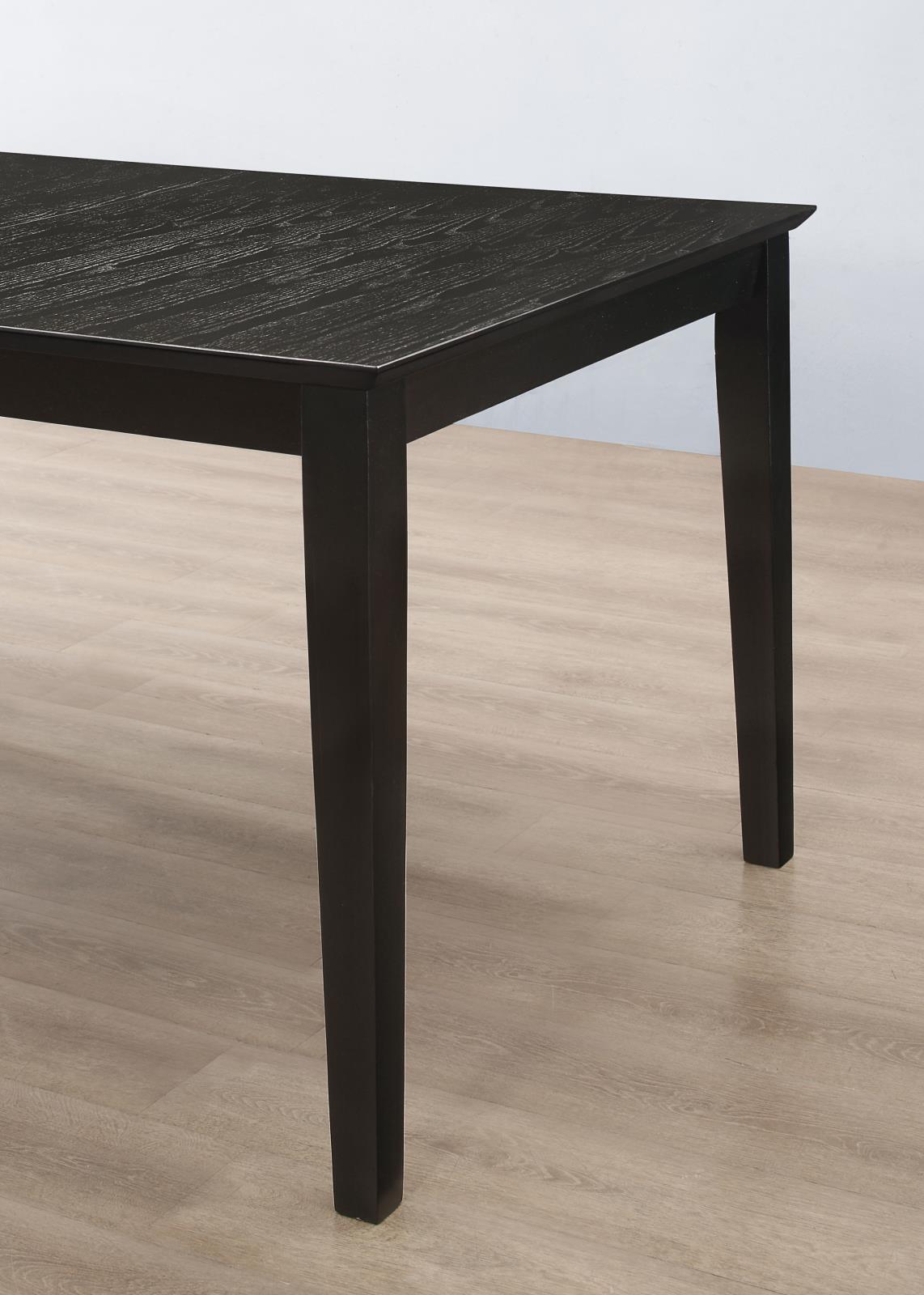 Louise Black Rectangular Dining Table with Extension Leaf by Coaster at Eve Furniture