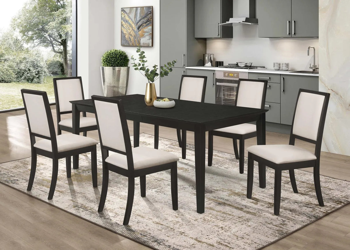 Louise Black/Cream Upholstered Dining Side Chairs, Set of 2 by Coaster at Eve Furniture