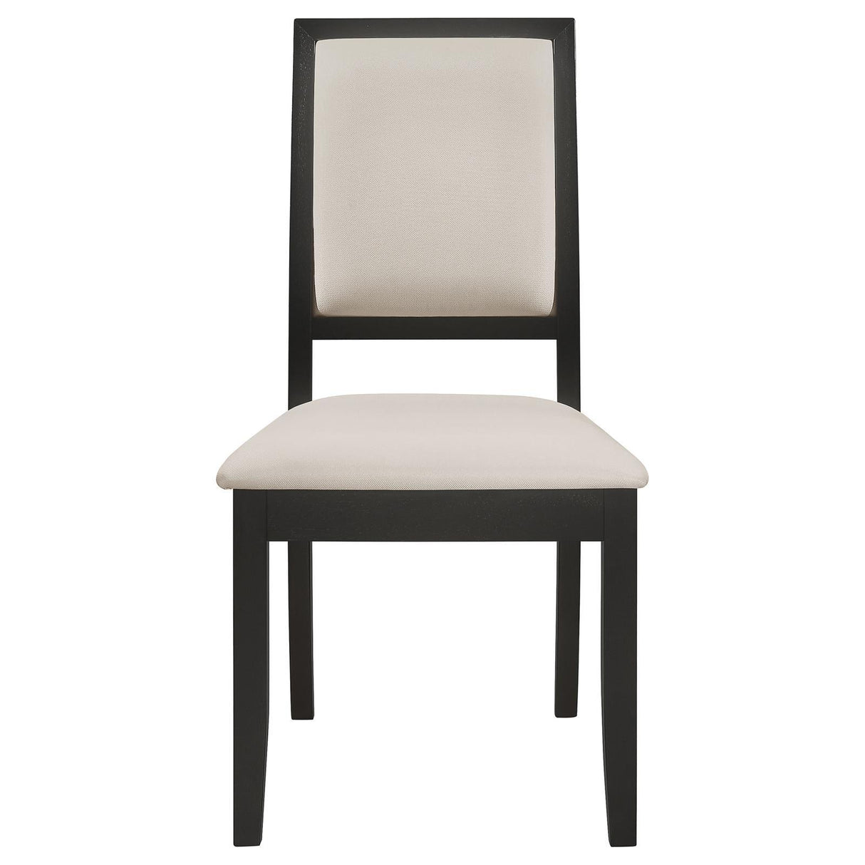 Louise Black/Cream Upholstered Dining Side Chairs, Set of 2 by Coaster at Eve Furniture