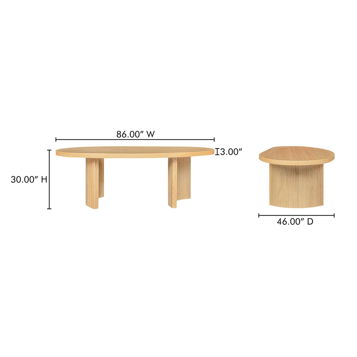 Louise Natural Dining Table by Moe's Home at Eve Furniture