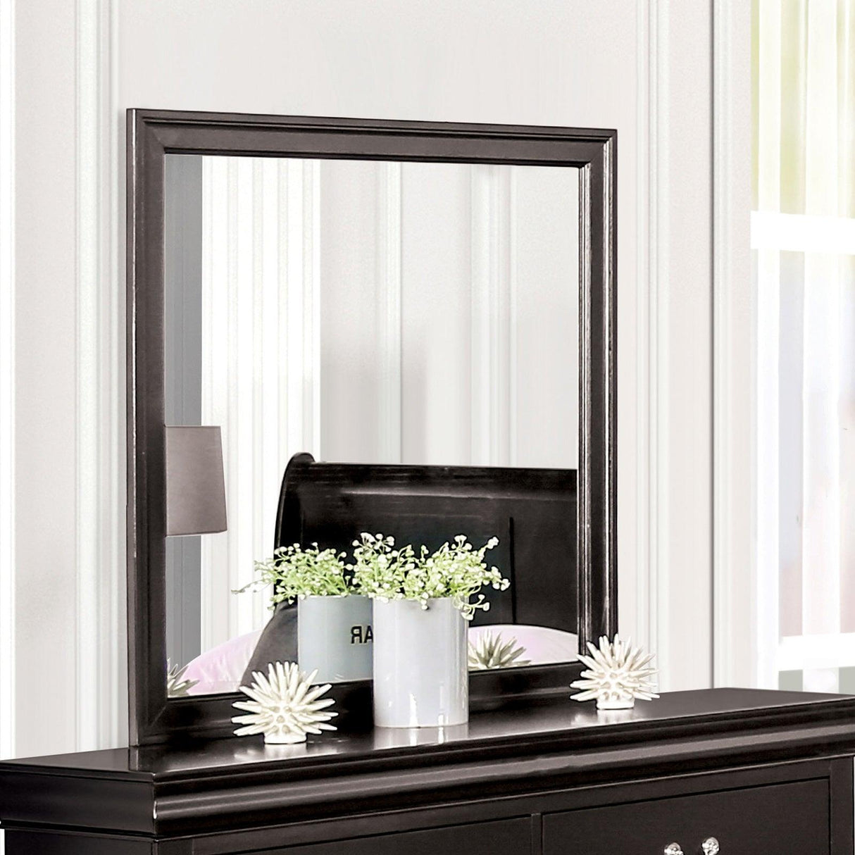 Louis Philippe Black Mirror by Furniture of America at Eve Furniture