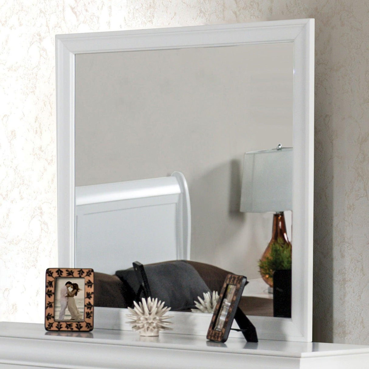 Louis Philippe White Mirror by Furniture of America at Eve Furniture