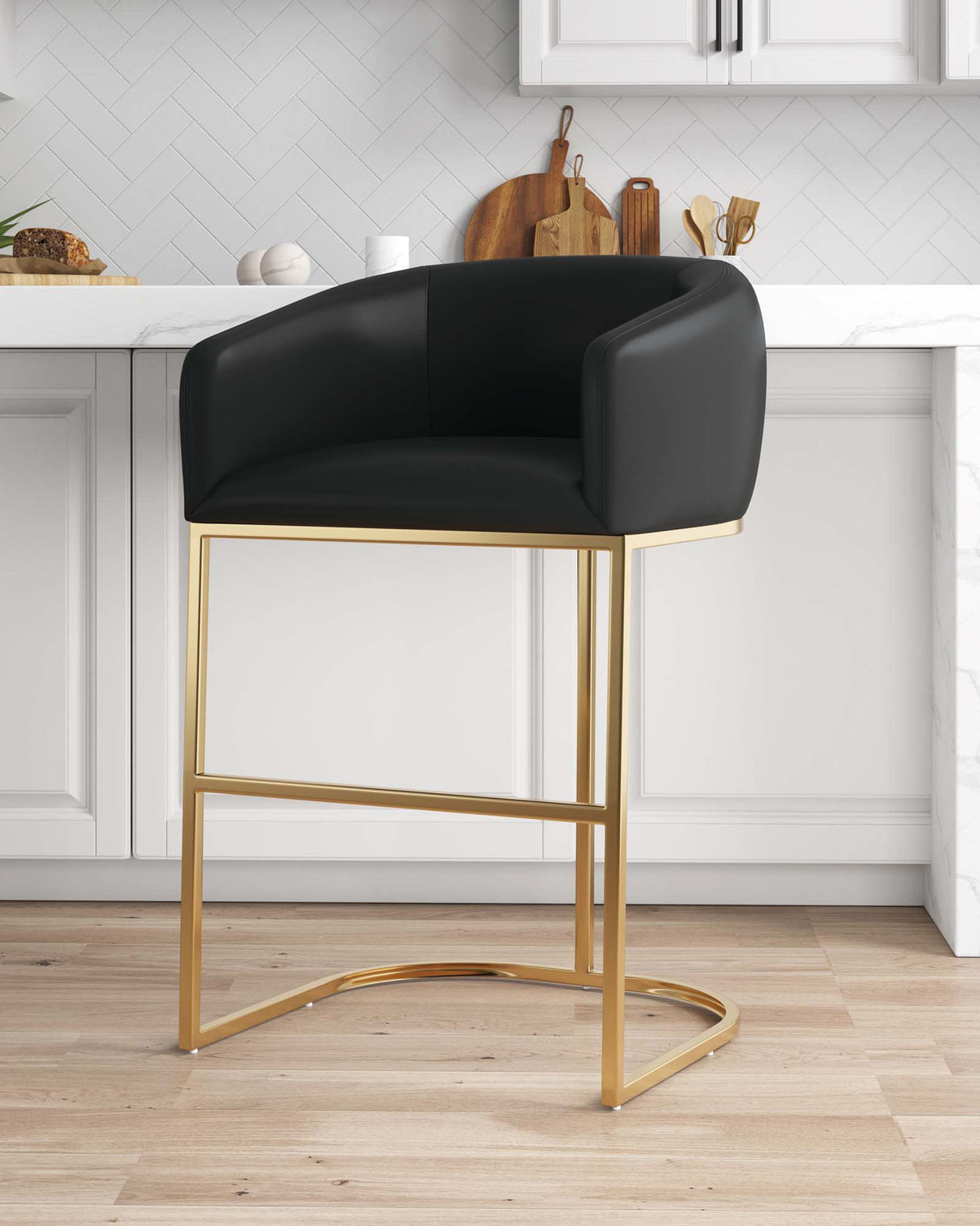 Louvre Barstool in Black by Manhattan Comfort at Eve Furniture