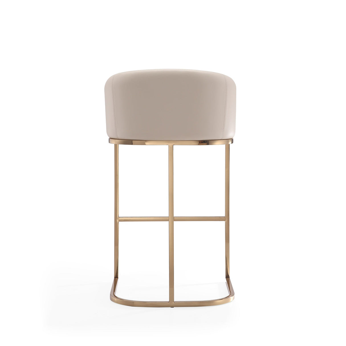 Louvre Barstool in Cream and Titanium Gold by Manhattan Comfort at Eve Furniture