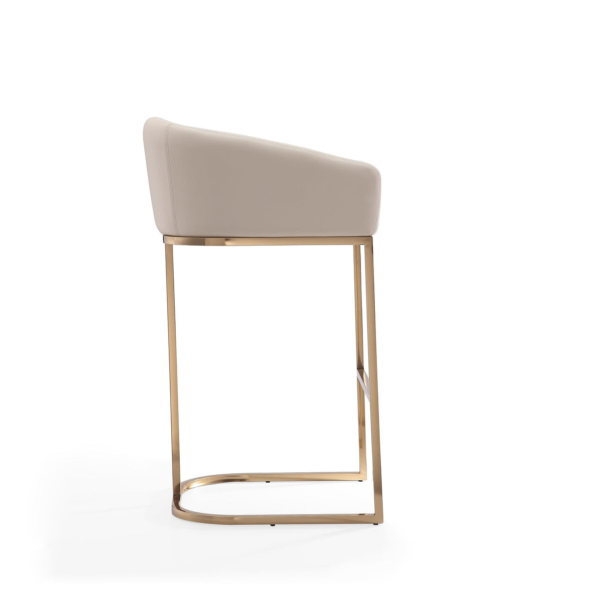 Louvre Barstool in Cream and Titanium Gold by Manhattan Comfort at Eve Furniture