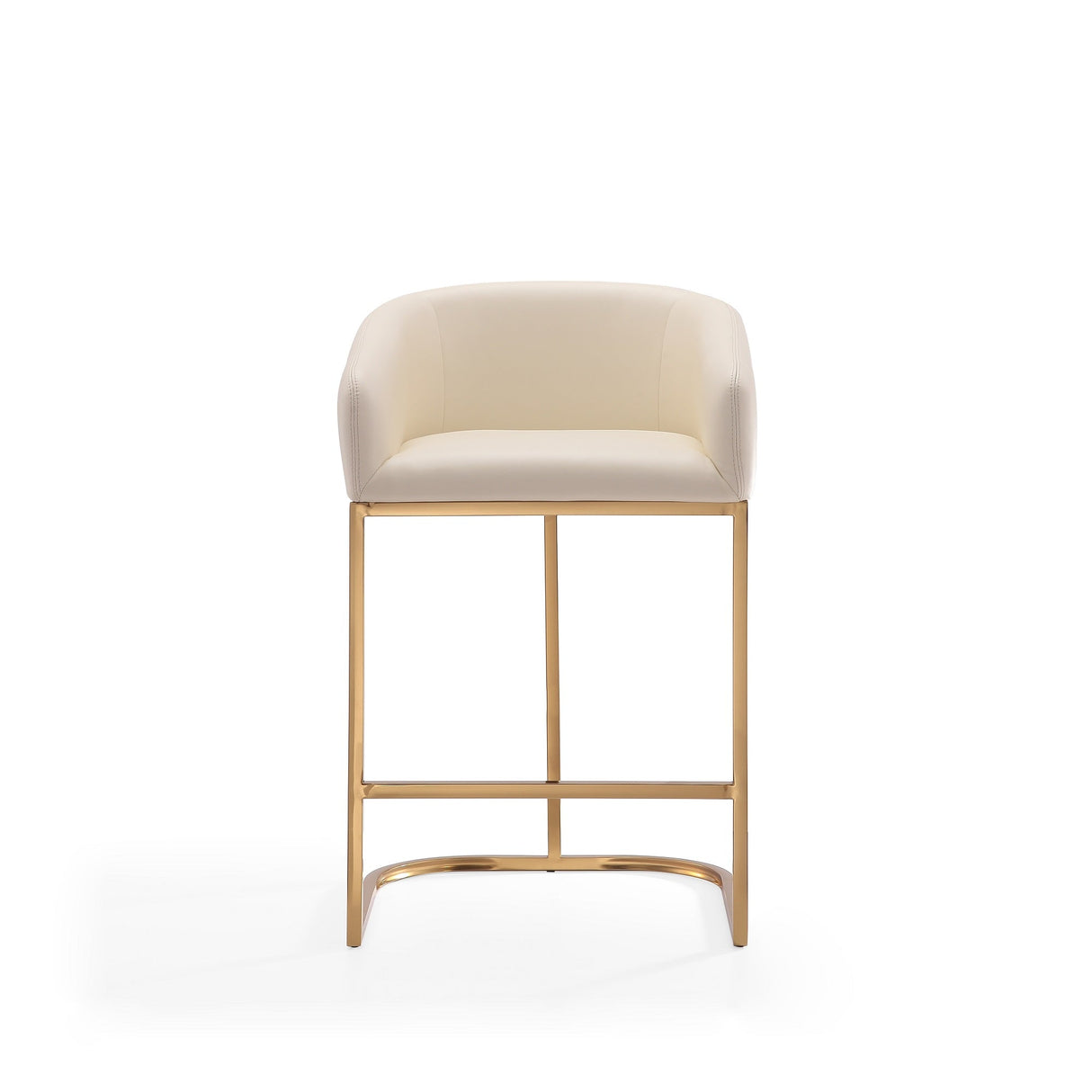 Louvre Counter Stool in Cream and Titanium Gold by Manhattan Comfort at Eve Furniture