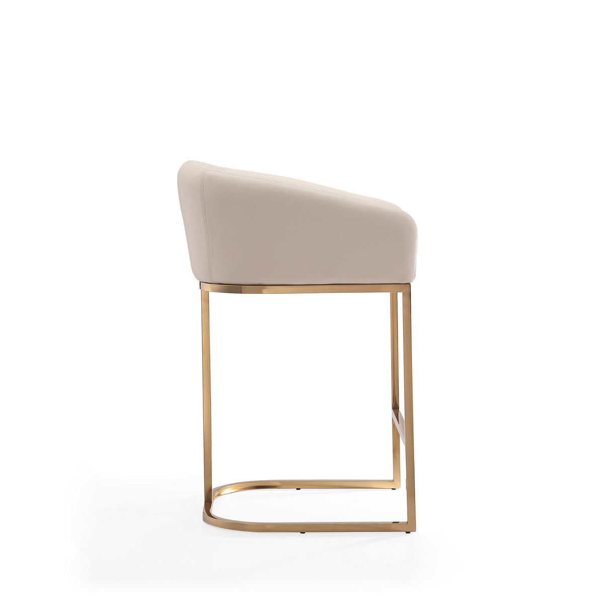Louvre Counter Stool in Cream and Titanium Gold by Manhattan Comfort at Eve Furniture