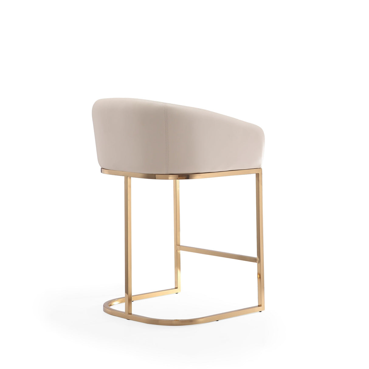 Louvre Counter Stool in Cream and Titanium Gold by Manhattan Comfort at Eve Furniture