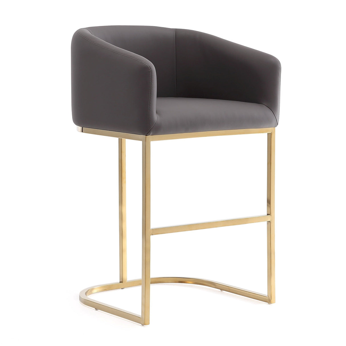 Louvre Counter Stool in Grey and Titanium Gold (set of 2) by Manhattan Comfort at Eve Furniture