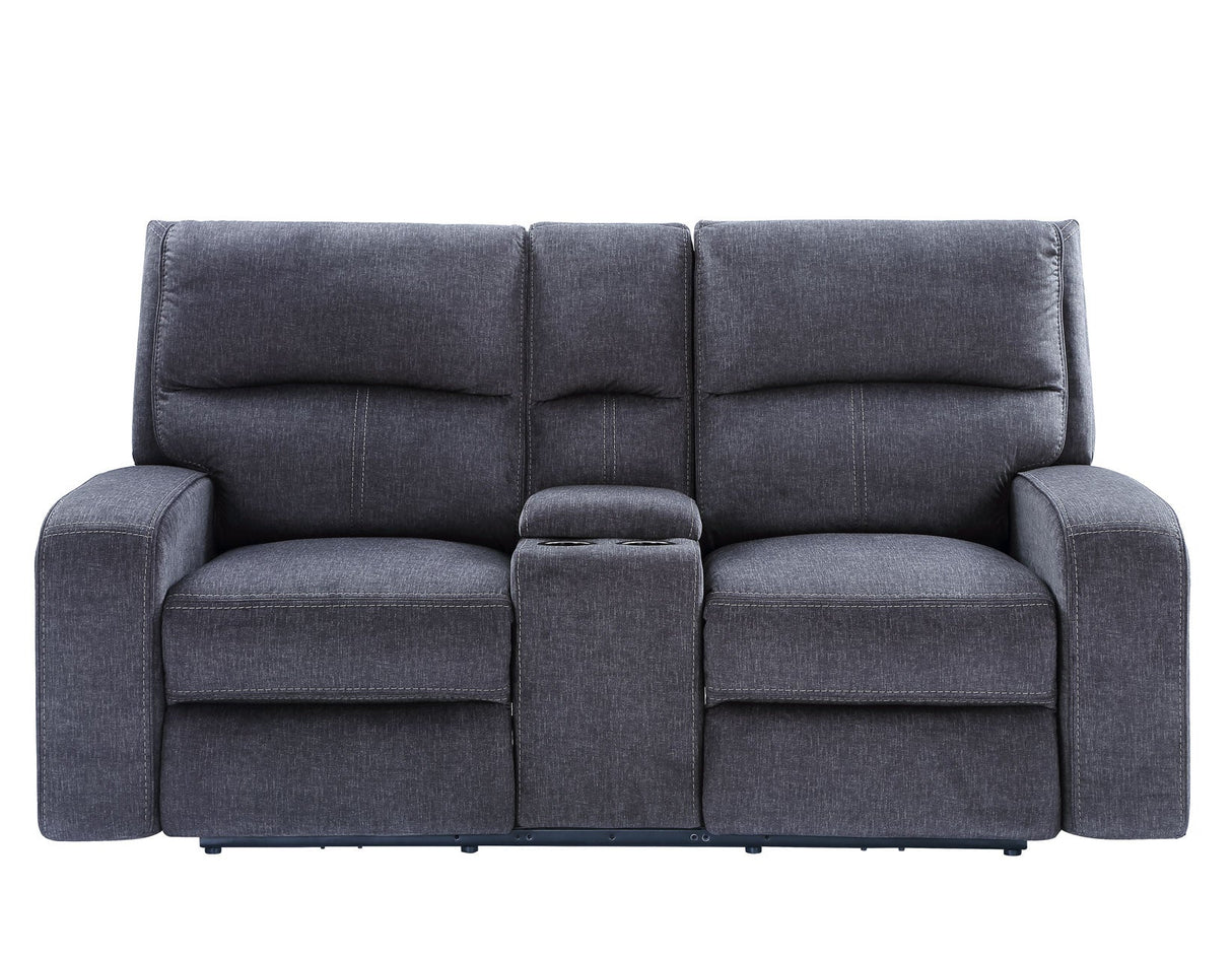 Lovell Charcoal Fabric 3-Piece Power Reclining Set by Steve Silver at Eve Furniture