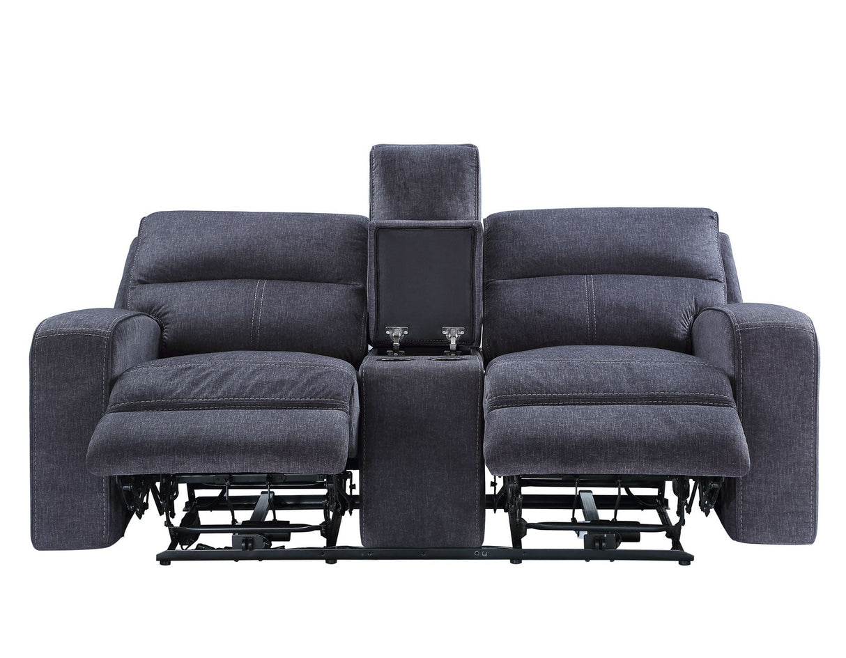 Lovell Charcoal Fabric 3-Piece Power Reclining Set by Steve Silver at Eve Furniture
