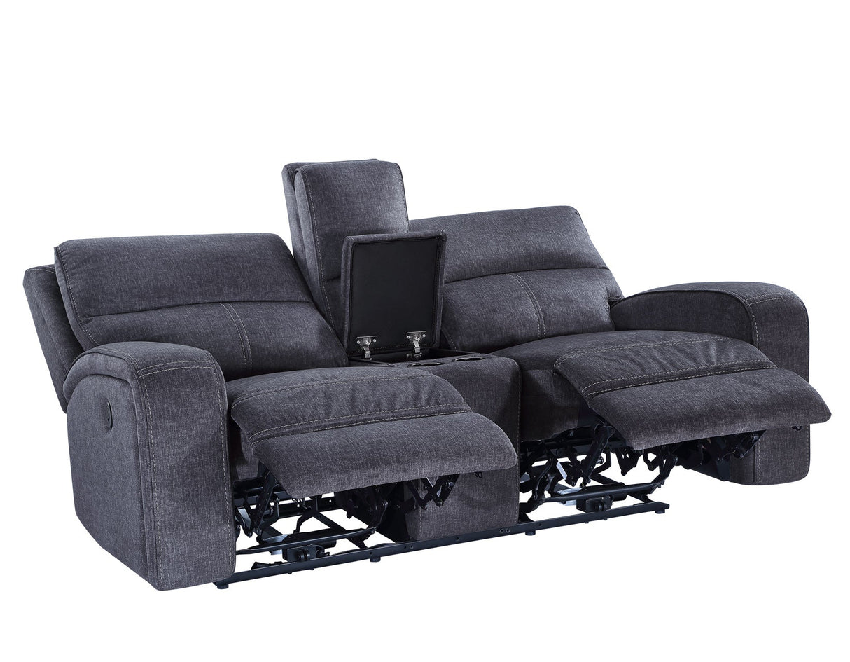 Lovell Charcoal Fabric 3-Piece Power Reclining Set by Steve Silver at Eve Furniture