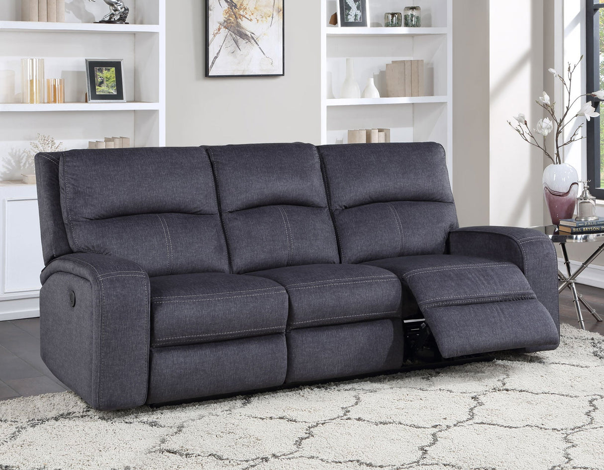 Lovell Charcoal Fabric 3-Piece Power Reclining Set by Steve Silver at Eve Furniture