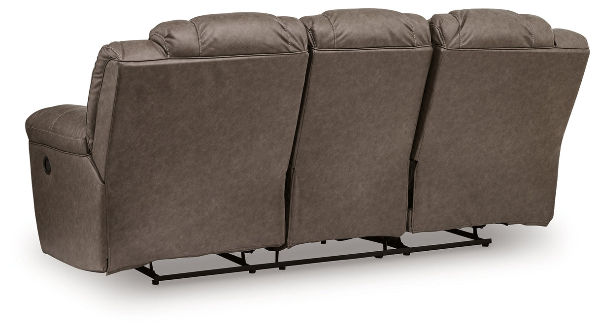 Lowilla Driftwood Reclining Sofa by Ashley at Eve Furniture