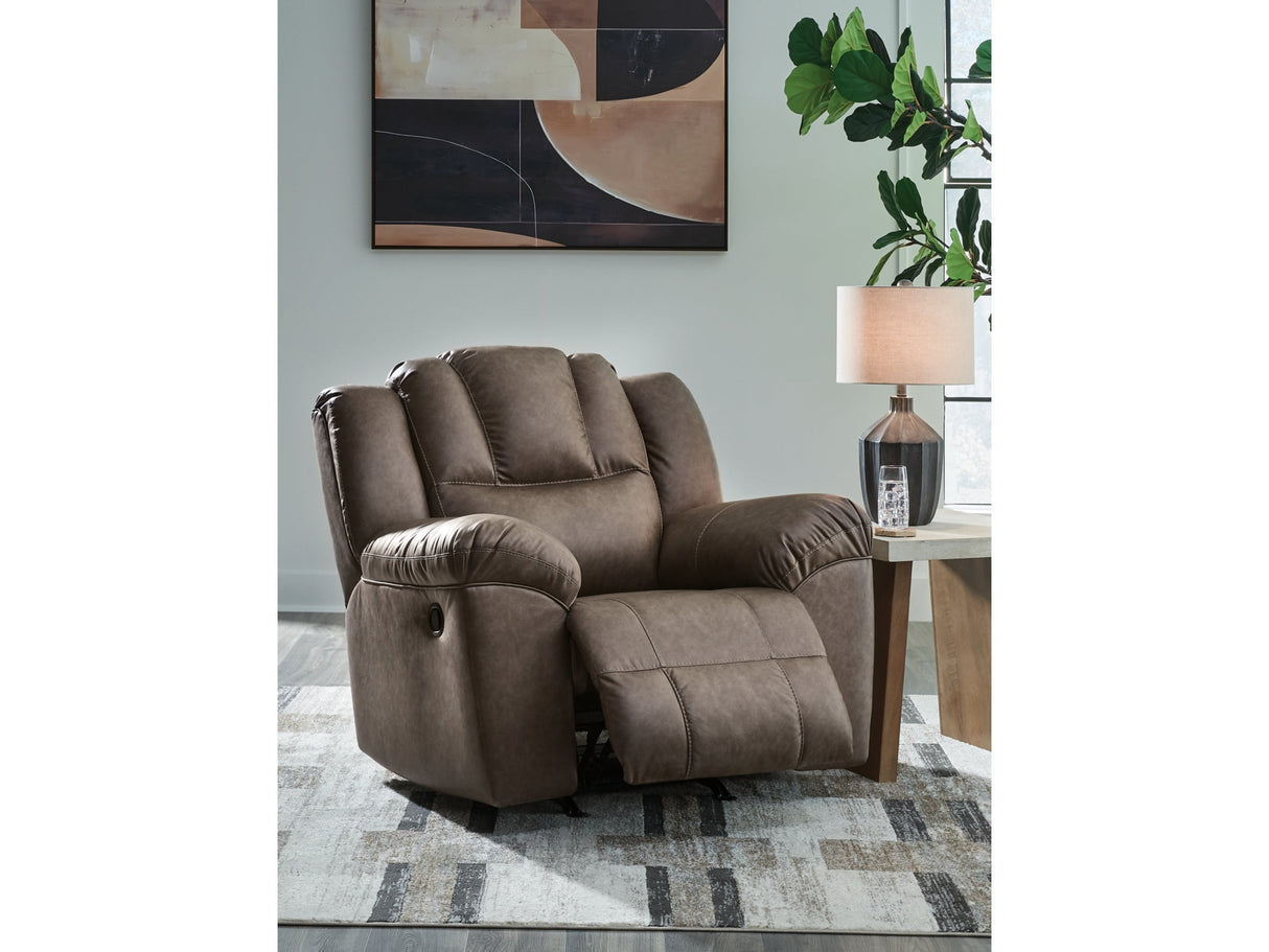 Lowilla Driftwood Rocker Recliner by Ashley at Eve Furniture
