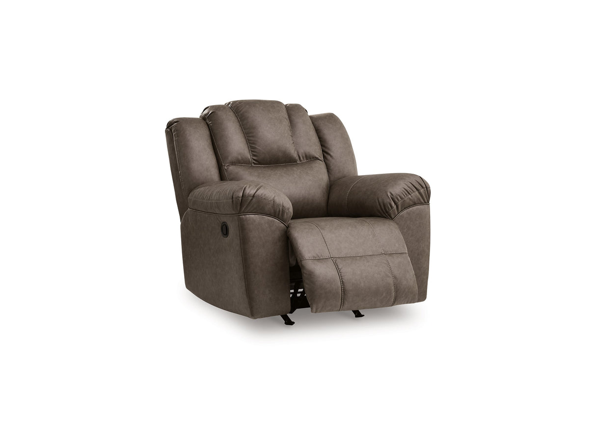Lowilla Driftwood Rocker Recliner by Ashley at Eve Furniture