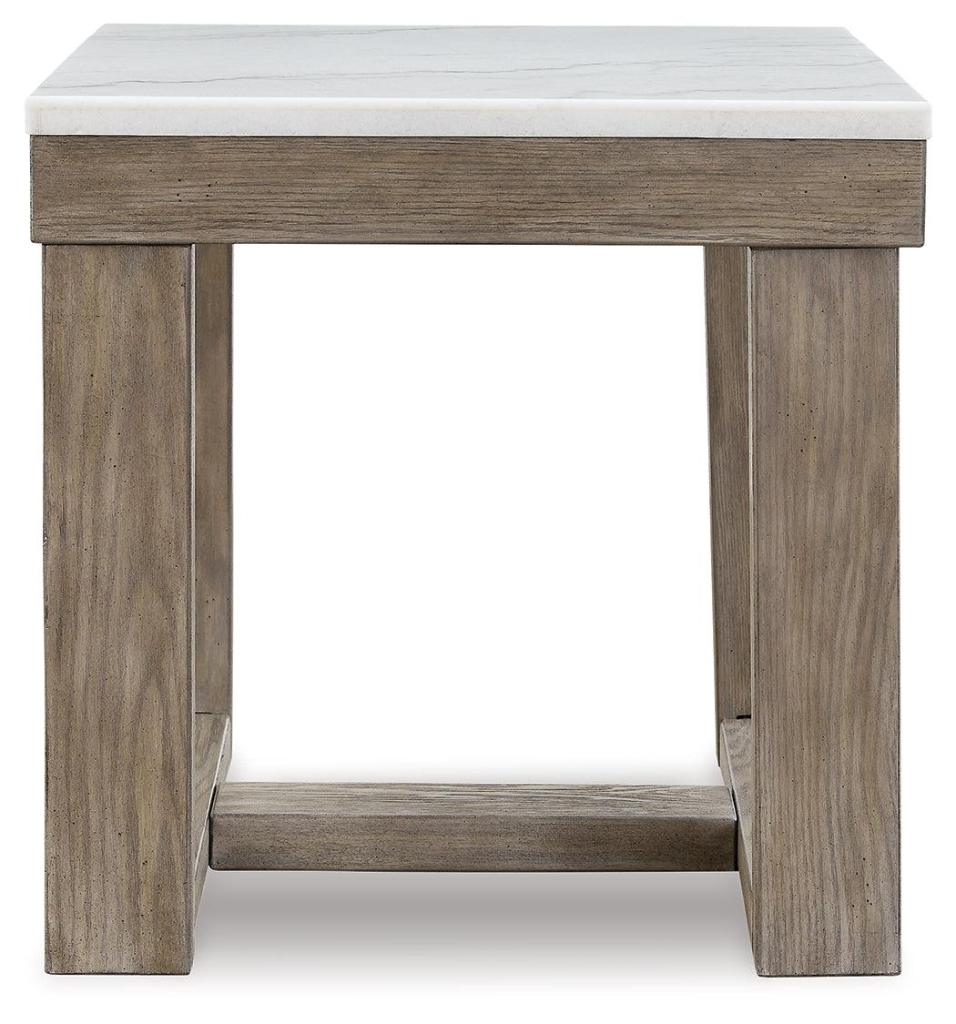 Loyaska Brown/Ivory End Table by Ashley at Eve Furniture