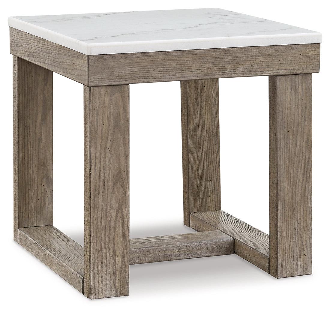 Loyaska Brown/Ivory End Table by Ashley at Eve Furniture