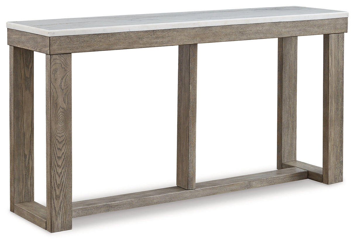 Loyaska Brown/Ivory Sofa Table by Ashley at Eve Furniture