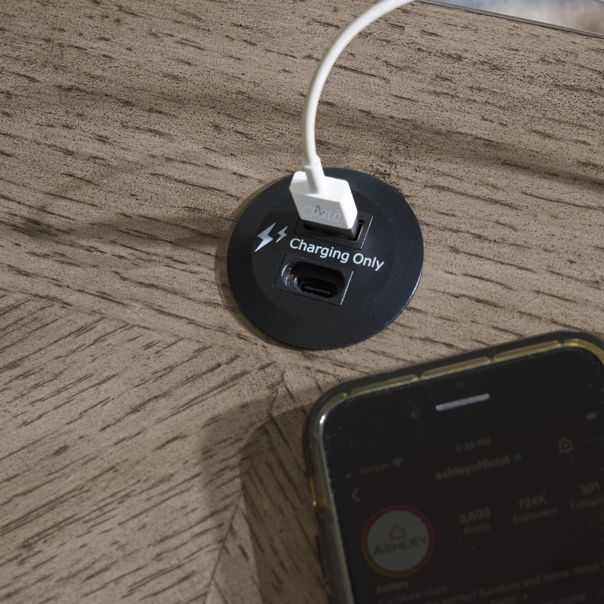 Loyaska Grayish Brown/White End Table by Ashley at Eve Furniture