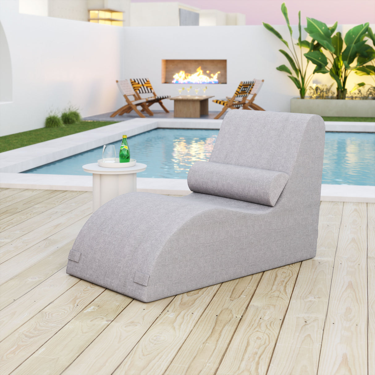 Luanda Gray Outdoor Chaise Lounge by Zuomod at Eve Furniture