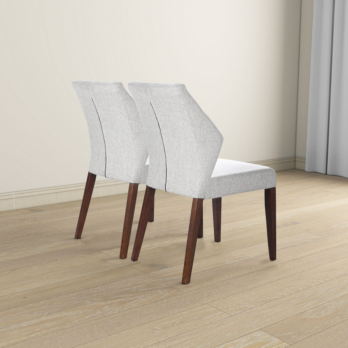 Luca Light Grey Fabric Dining Chair (Set Of 2) by Ashcroft Furniture at Eve Furniture