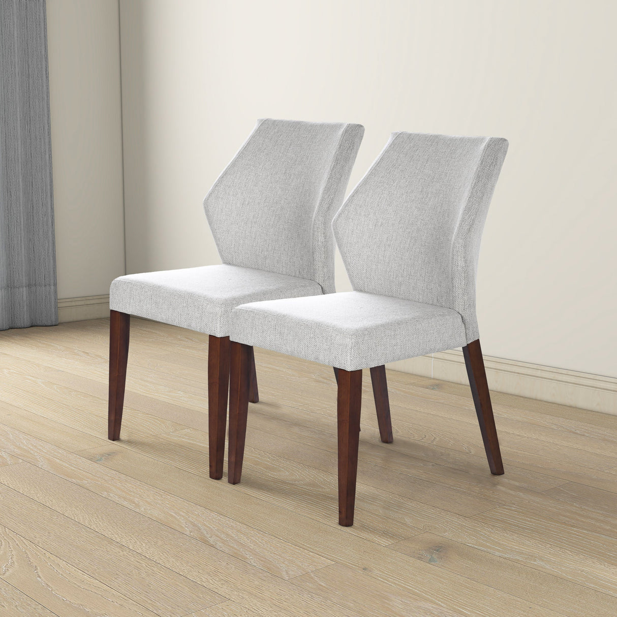 Luca Light Grey Fabric Dining Chair (Set Of 2) by Ashcroft Furniture at Eve Furniture