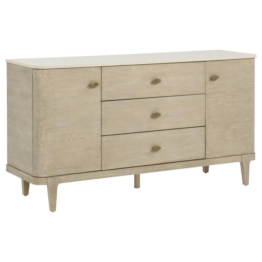 Lucaire Sandstone 2-door 3-drawer Cultured Marble Top Sideboard by Coaster at Eve Furniture