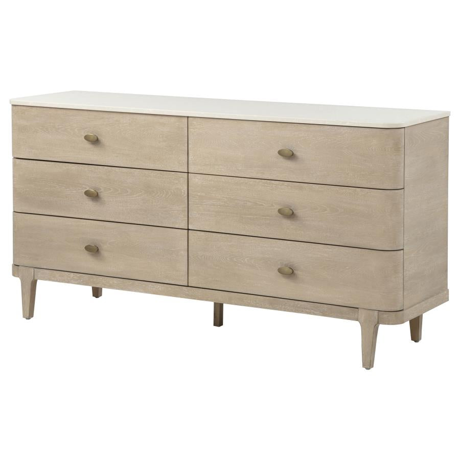 Lucaire Sandstone 6-drawer Dresser Cabinet