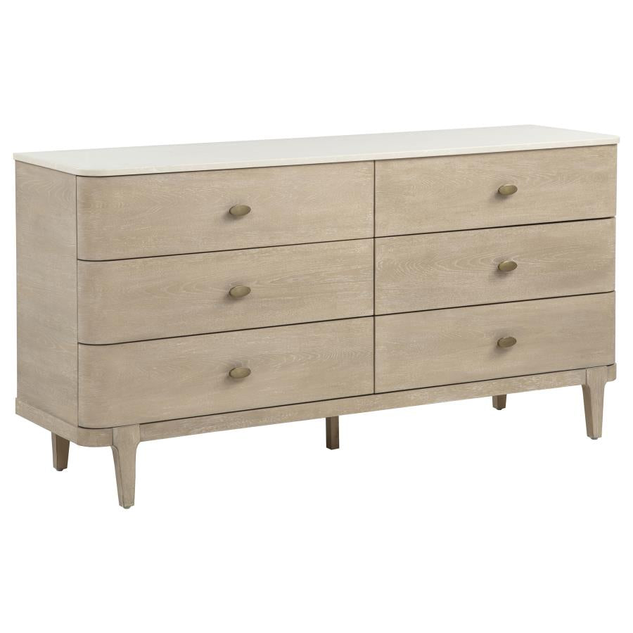 Lucaire Sandstone 6-drawer Dresser Cabinet