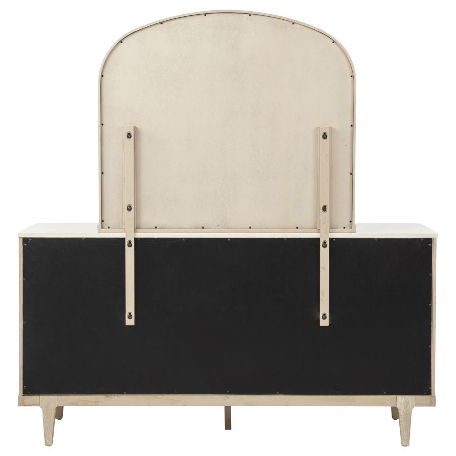 Lucaire Sandstone 6-drawer Dresser Cabinet with Mirror