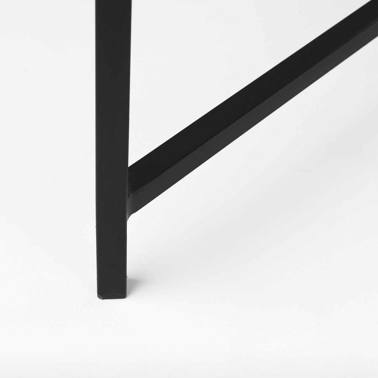 Lucas White Marble Top Black Metal Base Coffee Table by Mercana at Eve Furniture