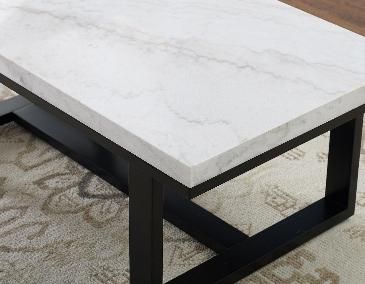 Lucca 3-Piece Marble Top Set (Cocktail & 2 End Tables) by Steve Silver at Eve Furniture