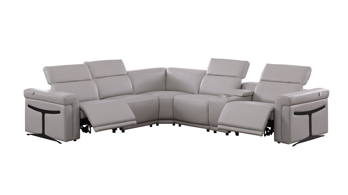 Lucca (L.T. Grey) 6-Piece Italian Power Reclining Sectional by New Era Innovations at Eve Furniture