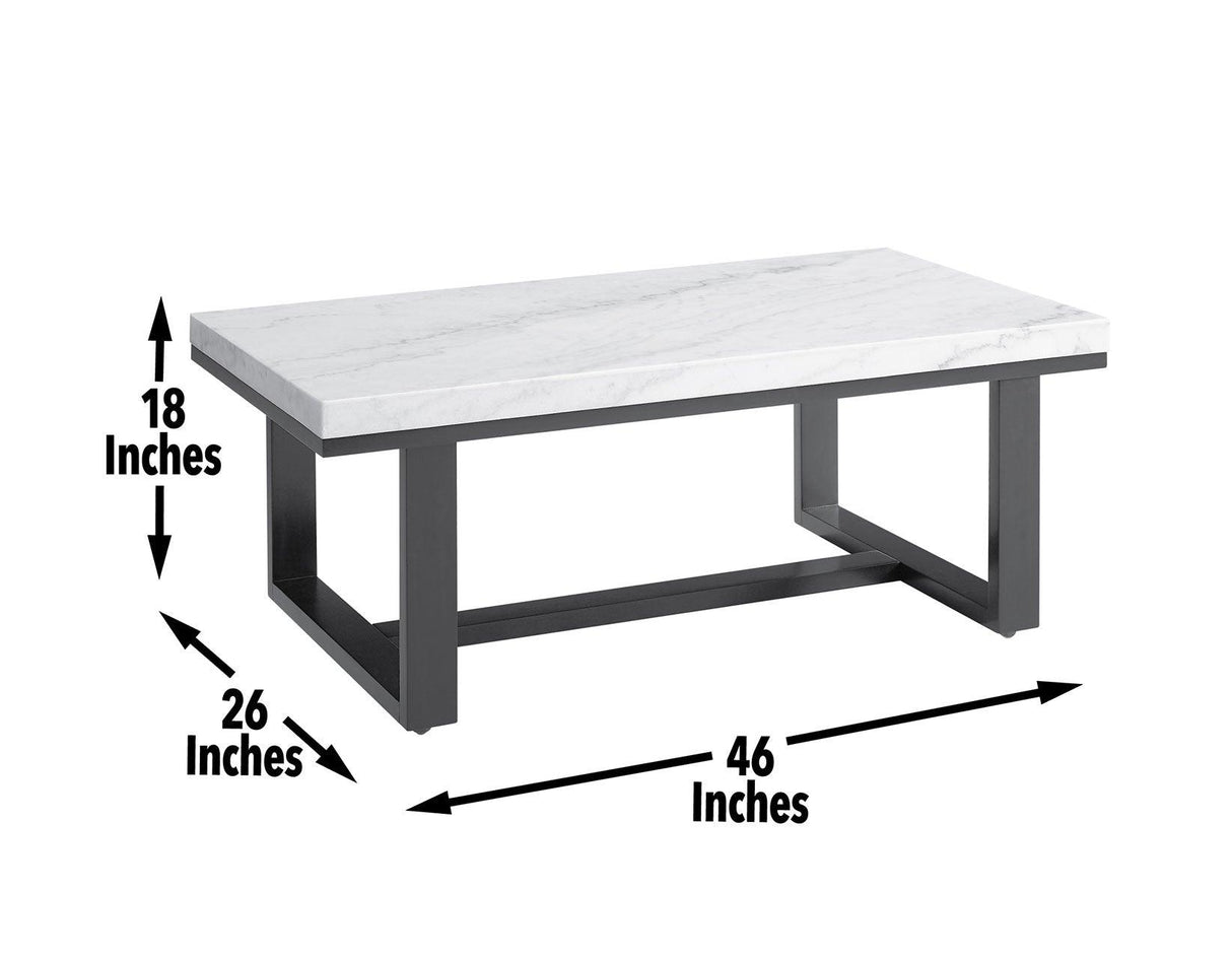 Lucca 3-Piece Marble Top Set (Cocktail & 2 End Tables) by Steve Silver at Eve Furniture