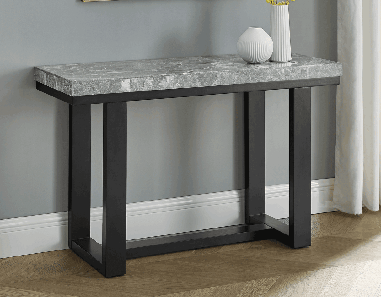 Lucca Gray Marble Sofa Table by Steve Silver at Eve Furniture
