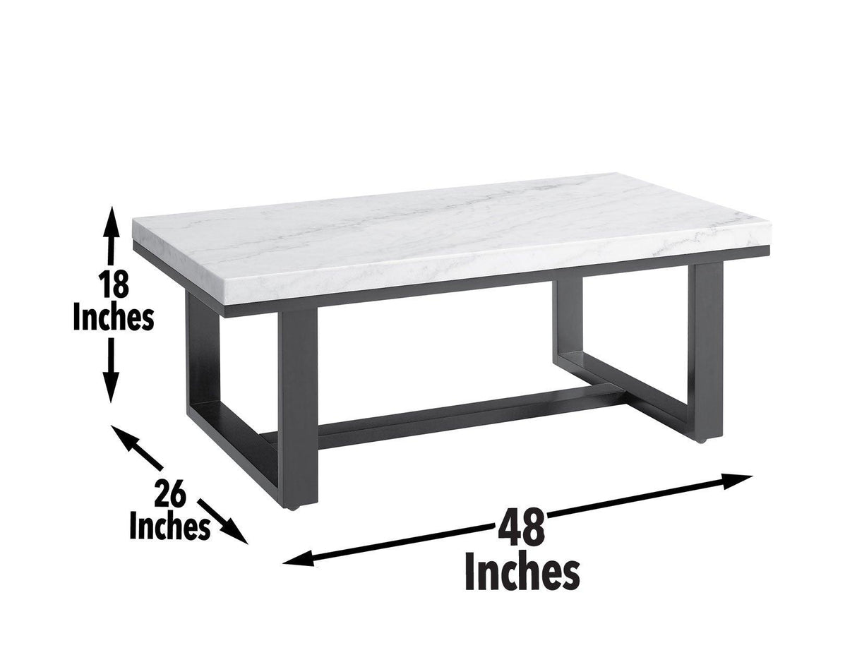 Lucca White Marble Top CocktailTable by Steve Silver at Eve Furniture