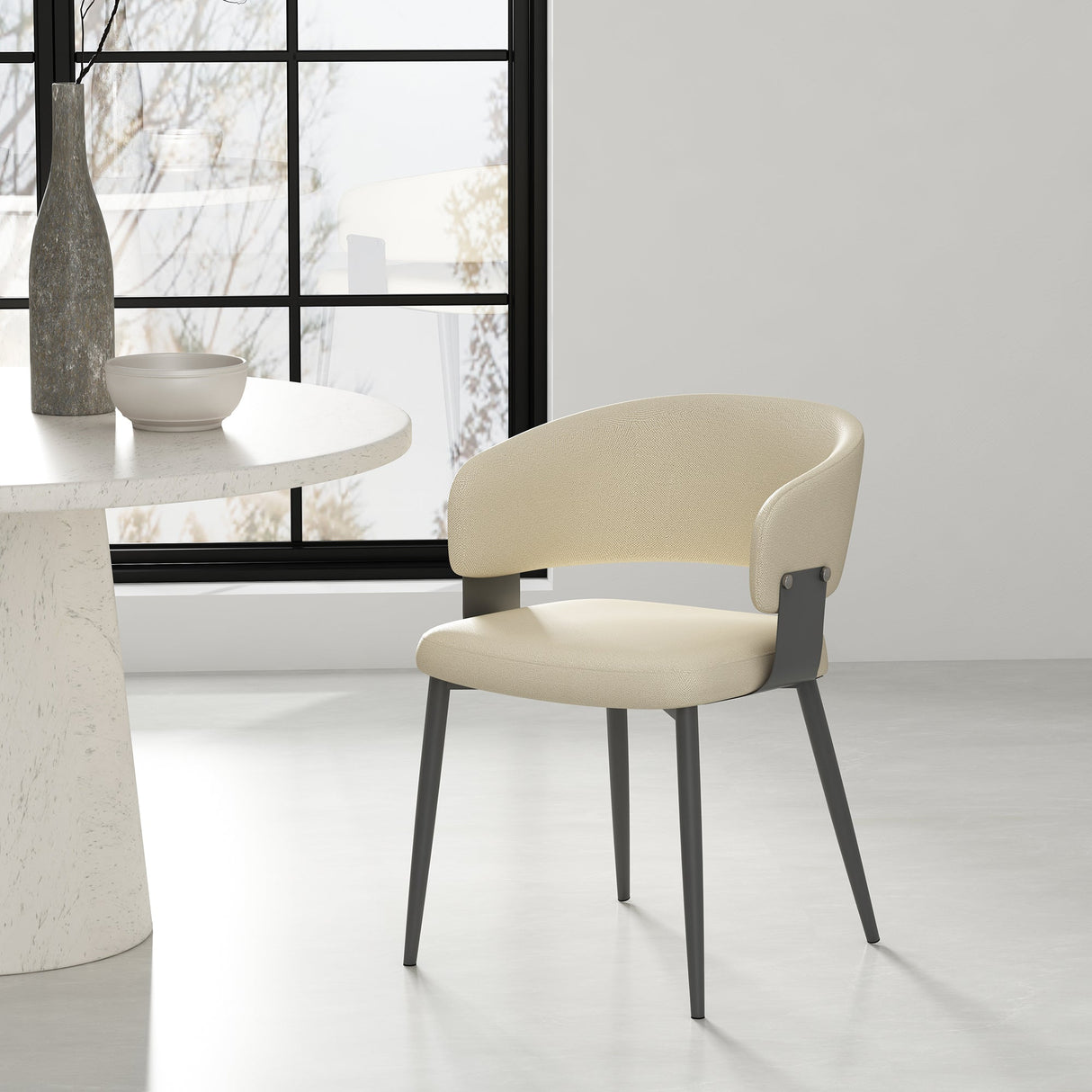Luce Dining Chair in Sand by Manhattan Comfort at Eve Furniture